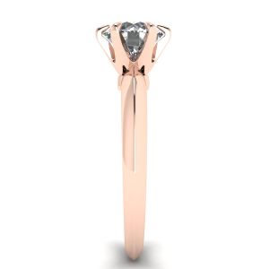 로즈 골드 라운드 다이아몬드 6 프롱 약혼 반지 - 사진 2