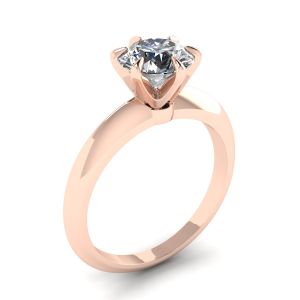 로즈 골드 라운드 다이아몬드 6 프롱 약혼 반지 - 사진 3