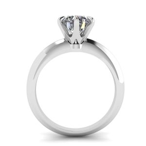 라운드 다이아몬드 6프롱 화이트 골드 약혼 반지 - 사진 1