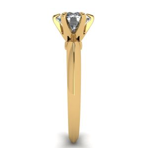 옐로우 골드 라운드 다이아몬드 6프롱 약혼 반지 - 사진 2