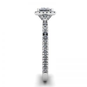 프린세스 컷 플로팅 헤일로 다이아몬드 약혼 반지 - 사진 2