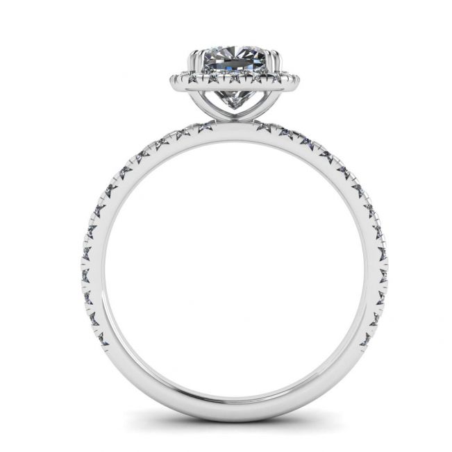 쿠션 다이아몬드 헤일로 약혼 반지 - 사진 1