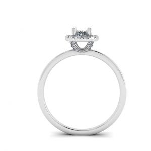 타원형 다이아몬드 헤일로 약혼 반지 - 사진 1