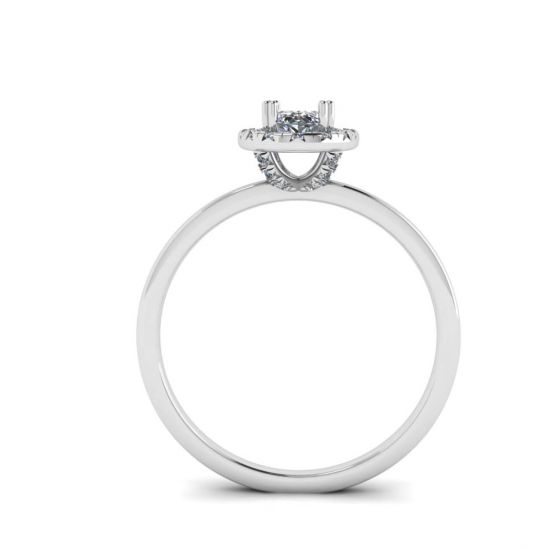 타원형 다이아몬드 헤일로 약혼 반지,  이미지 확대 2