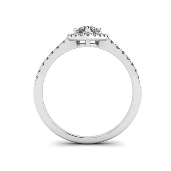 하트 다이아몬드 헤일로 헤일로 약혼 반지,  이미지 확대 2
