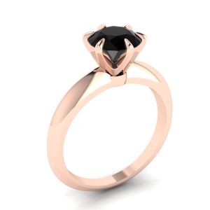 약혼 반지 로즈 골드 1캐럿 블랙 다이아몬드 2980R - 사진 3