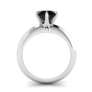 1캐럿 블랙 다이아몬드가 세팅된 약혼 반지 - 사진 1