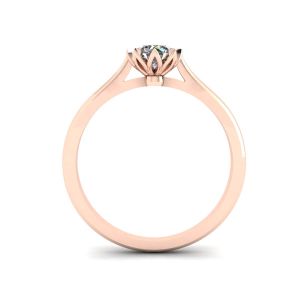 로터스 다이아몬드 약혼 반지 로즈 골드 - 사진 1
