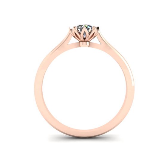 로터스 다이아몬드 약혼 반지 로즈 골드,  이미지 확대 2