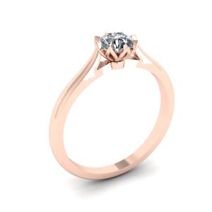 로터스 다이아몬드 약혼 반지 로즈 골드 - 사진 3