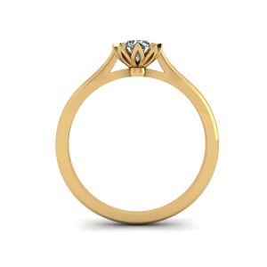 로터스 다이아몬드 약혼 반지 옐로우 골드 - 사진 1