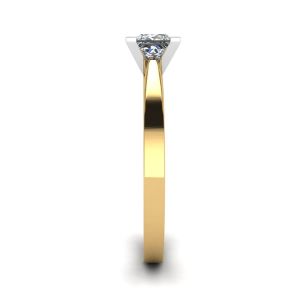 미래지향적인 스타일의 프린세스 컷 다이아몬드 링 옐로우 골드 - 사진 2