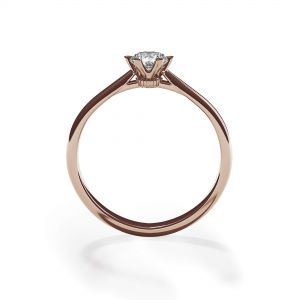 로즈 골드 소재의 크라운 다이아몬드 6프롱 약혼 반지 - 사진 1