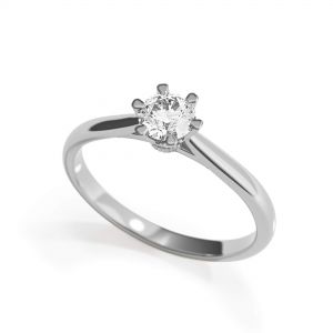 크라운 다이아몬드 6프롱 약혼 반지 - 사진 3