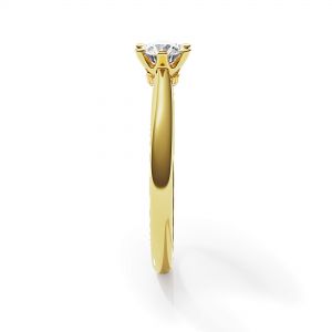 크라운 다이아몬드 6프롱 옐로우 골드 약혼 반지 - 사진 2