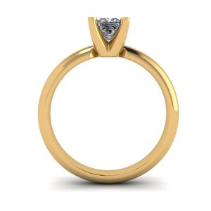 프린세스 컷 다이아몬드가 세팅된 옐로우 골드 링 - 사진 1