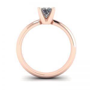 프린세스 컷 다이아몬드가 세팅된 로즈 골드 링 - 사진 1