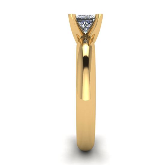 프린세스 컷 다이아몬드가 세팅된 옐로우 골드 링,  이미지 확대 3