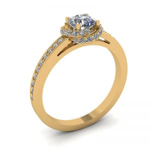 다이아몬드가 세팅된 황금 반지 - 사진 3