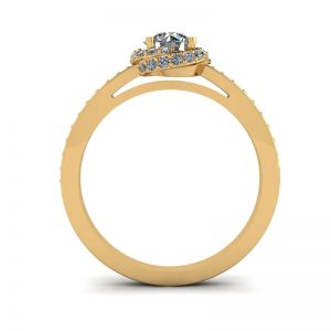 다이아몬드가 세팅된 황금 반지 - 사진 1