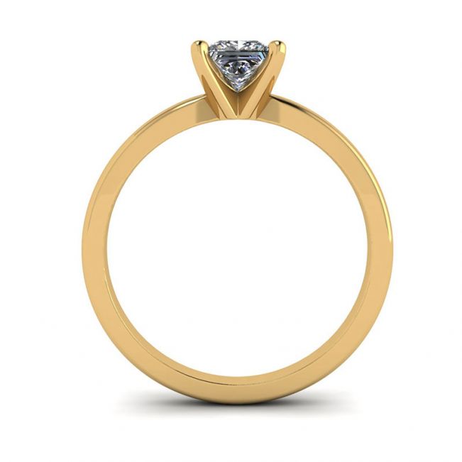 프린세스 다이아몬드가 세팅된 혼합 금 약혼 반지 - 사진 1