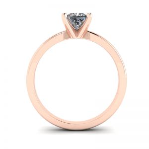 프린세스 다이아몬드가 세팅된 혼합 로즈 및 화이트 골드 링 - 사진 1