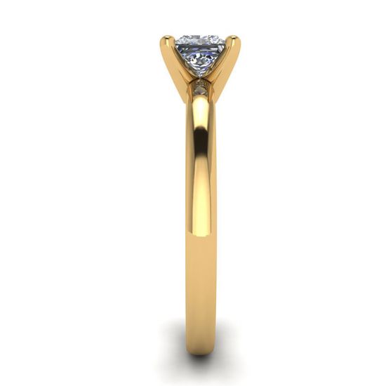 프린세스 다이아몬드가 세팅된 혼합 금 약혼 반지,  이미지 확대 3
