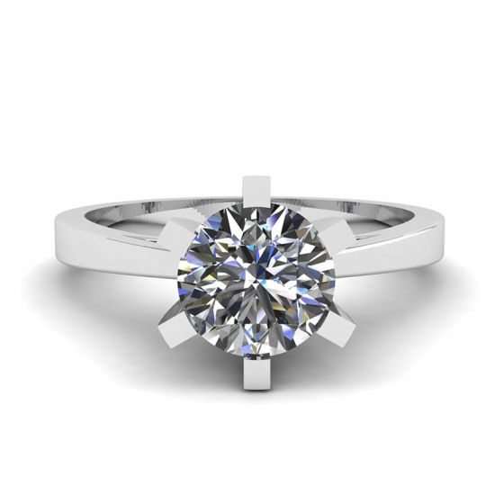 약혼을 위한 18K 화이트 골드 다이아몬드 반지, 이미지 확대 1