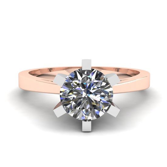 약혼을 위한 18K 로즈 골드 다이아몬드 반지, 이미지 확대 1