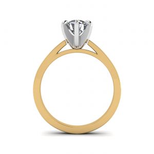 다이아몬드가 세팅된 혼합 금 약혼 반지 - 사진 1