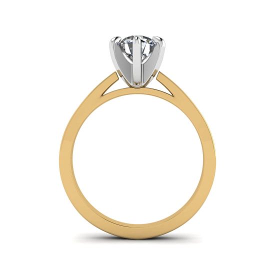 다이아몬드가 세팅된 혼합 금 약혼 반지,  이미지 확대 2