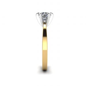 다이아몬드가 세팅된 혼합 금 약혼 반지 - 사진 2
