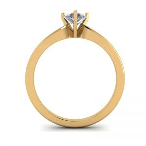 6프롱 옐로우 골드 페어 다이아몬드 솔리테어 링 - 사진 1