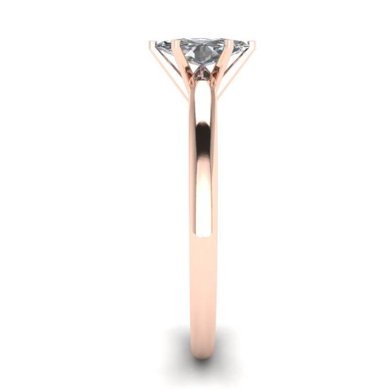 마퀴즈 컷 다이아몬드가 세팅된 로즈 약혼 반지, More Image 1