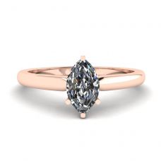 마퀴즈 컷 다이아몬드가 세팅된 로즈 약혼 반지