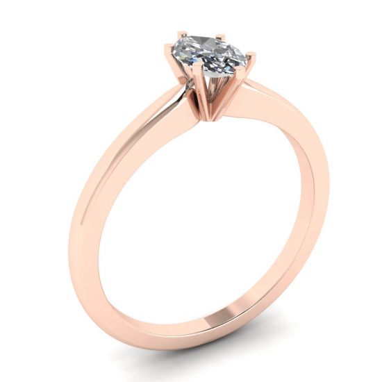 마퀴즈 컷 다이아몬드가 세팅된 로즈 약혼 반지,  이미지 확대 4