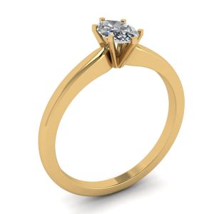 18K 옐로우 골드 6프롱 마퀴즈 다이아몬드 링 - 사진 3