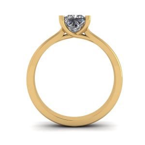 프린세스 컷 다이아몬드가 세팅된 18K 옐로우 골드 링 - 사진 1