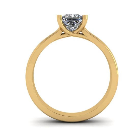 프린세스 컷 다이아몬드가 세팅된 18K 옐로우 골드 링,  이미지 확대 2