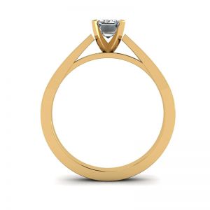 18K 옐로우 골드의 미래지향적인 스타일 에메랄드 컷 다이아몬드 링 - 사진 1