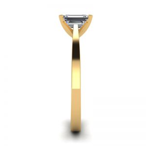 18K 옐로우 골드의 미래지향적인 스타일 에메랄드 컷 다이아몬드 링 - 사진 2