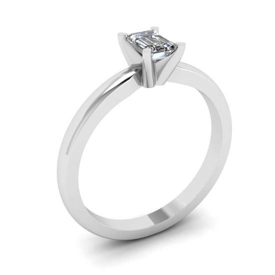 에메랄드 컷 다이아몬드가 세팅된 반지,  이미지 확대 4