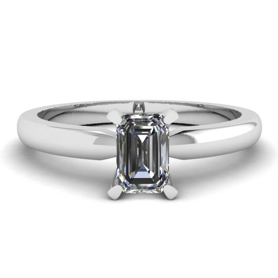 에메랄드 컷 다이아몬드가 세팅된 반지, 이미지 확대 1