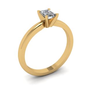 화이트 옐로우 골드의 직사각형 다이아몬드 링 - 사진 3