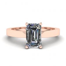 직사각형 다이아몬드 반지 로즈 골드