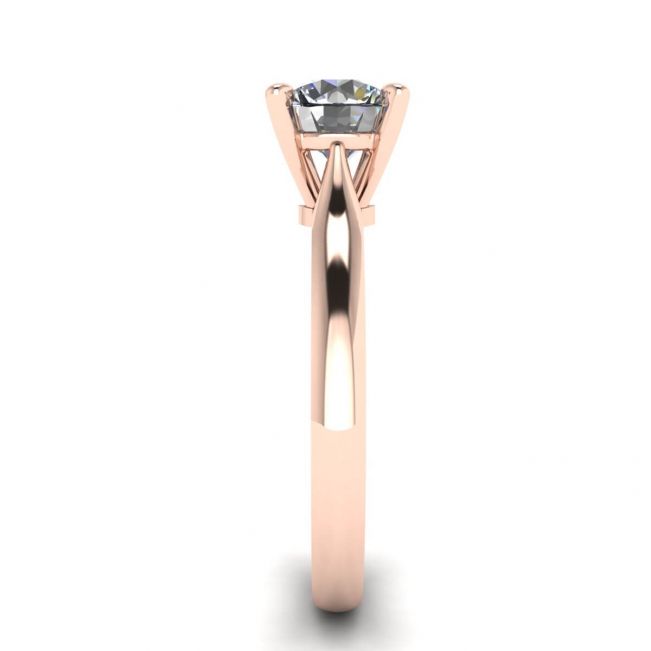 로즈 골드에 다이아몬드가 하나 있는 클래식 다이아몬드 링 - 사진 2