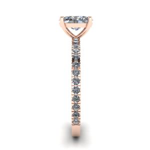 로즈 골드에 파베가 있는 오벌 다이아몬드 링 - 사진 2