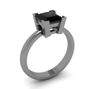 블랙 다이아몬드 블랙 로듐 반지 - 사진 3