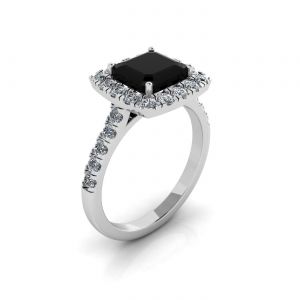 프린세스 블랙 다이아몬드 반지 - 사진 3