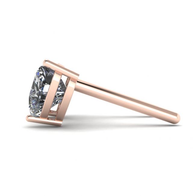 하트 모양 다이아몬드 스터드 귀걸이 로즈 골드 - 사진 1